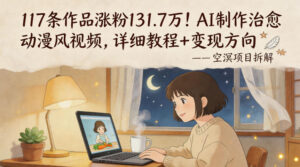117条作品涨粉131.7W！AI制作治愈动漫风视频，详细教程+变现方向-川川创富网