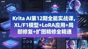 Krita AI第12期全能实战课，XL/F1模型+LoRA应用+局部修复+扩图精修全精通-川川创富网