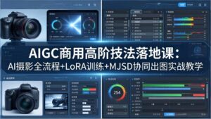 AIGC商用高阶技法落地课：AI摄影全流程+LoRA训练+MJSD协同出图实战教学-川川创富网