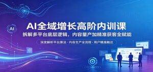 AI全域增长高阶内训课：拆解多平台底层逻辑，内容量产加精准获客全赋能-川川创富网