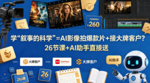 学《叙事的科学》=AI影像拍爆款片+接大牌客户？26节课+AI助手直接送【原创双语字幕】-川川创富网