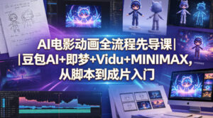 AI电影动画全流程先导课｜豆包AI+即梦+Vidu+MINIMAX，从脚本到成片入门-川川创富网