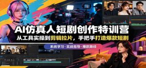 AI仿真人短剧创作特训营:从工具实操到剪辑拉片,手把手打造爆款短剧-川川创富网