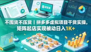 不囤货不压货｜拼多多虚拟项目干货实操，矩阵起店实现被动日入1K+【揭秘】-川川创富网