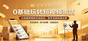 0基础玩转短视频带货：从拍摄剪辑到全域投流，新手也能快速出单-川川创富网