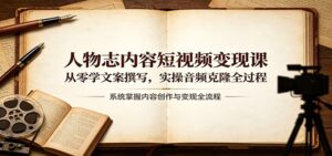 人物志内容短视频变现课：从零学文案撰写，实操音频克隆全过程-川川创富网