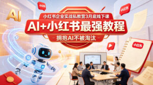 小红书企业实战私教营3月底线下课，AI+小红书最强教程，拥抱AI不被淘汰-川川创富网
