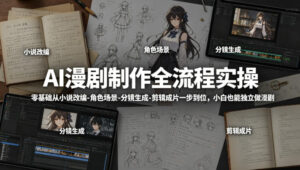AI漫剧制作全流程实操，零基础从小说改编-角色场景-分镜生成-剪辑成片一步到位，小白也能独立做漫剧-川川创富网