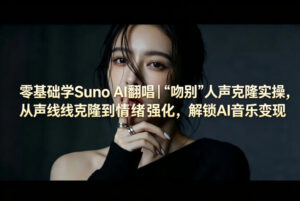 零基础学Suno AI翻唱｜《吻别》人声克隆实操，从声线克隆到情绪强化，解锁AI音乐变现-川川创富网
