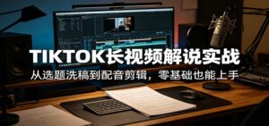 TIKTOK长视频解说实战：从选题洗稿到配音剪辑，零基础也能上手-川川创富网