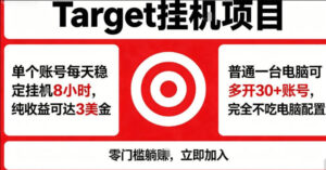 海外平台Target商品浏览曝光,24小时运行无需人工值守,日收益100美刀+电脑可多开【揭秘】-川川创富网