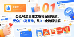 公众号流量主之祝福贴图赛道，受众广+高互动，从0-1全流程讲解-川川创富网