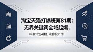 淘宝天猫打爆班第81期：无界关键词全域起爆，标准计划4重打法稳投产比-川川创富网
