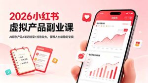2026小红书虚拟产品副业课，AI原创产品+笔记流量+投流放大，普通人也能稳定变现-川川创富网