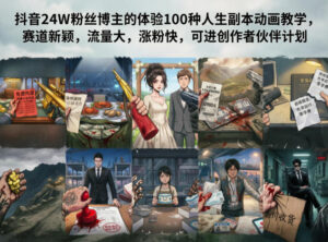 抖音24W粉丝博主的体验100种人生副本动画教学，赛道新颖，流量大，涨粉快，可进创作者伙伴计划-川川创富网