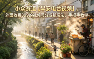 小众赛道【早安电台视频】，外面收费399的视频号分成新玩法，手把手教学-川川创富网