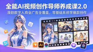 全能AI视频创作导师养成课2.0，漫剧数字人商业广告全覆盖，零基础系统学爆款创作-川川创富网