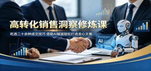 高转化销售洞察修炼课:吃透二十余种成交技巧,借助AI赋能轻松打造走心文案-川川创富网