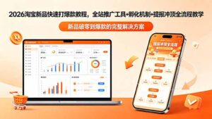 2026淘宝新品快速打爆款教程-更新，全站推广工具+孵化机制+提报冲顶全流程教学-川川创富网