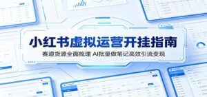 小红书虚拟运营开挂指南：赛道货源全面梳理，AI批量做笔记高效引流变现-川川创富网