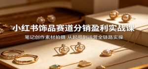 小红书饰品赛道分销盈利实战课：笔记创作素材拍摄，从起号到运营全链路实操-川川创富网