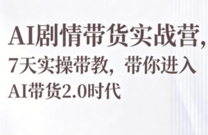 AI剧情带货实战营，7天实操带教，带你进入AI带货2.0时代-川川创富网