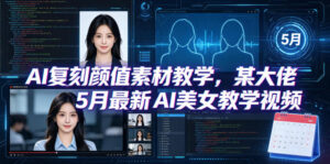 AI复刻颜值素材教学，某大佬5月最新AI美女教学视频，内含4月好物复刻教学-川川创富网