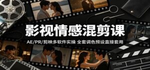 影视情感混剪课：AE/PR/剪映多软件实操，全套调色预设直接套用-川川创富网