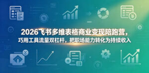 2026飞书多维表格商业变现陪跑营，巧用工具流量双杠杆，把职场能力转化为持续收入-川川创富网