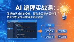 AI编程实战课-第三期-5月19更新：零基础从创意到变现，覆盖全品类产品开发，把想法变成赚钱项目-川川创富网