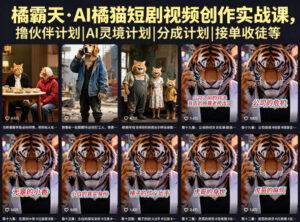 橘霸天·AI橘猫短剧视频创作实战课，撸伙伴计划|AI灵境计划|分成计划|接单收徒等-川川创富网