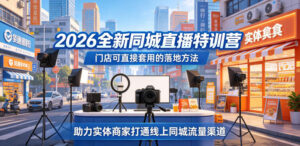 2026全新同城直播特训营，门店可直接套用的落地方法，助力实体商家打通线上同城流量渠道-川川创富网