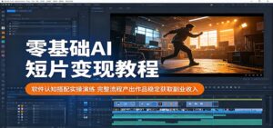 零基础AI短片变现教程：软件认知搭配实操演练，完整流程产出作品稳定获取副业收入-川川创富网