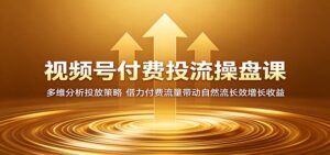 视频号付费投流操盘课：多维分析投放策略，借力付费流量带动自然流长效增长收益-川川创富网