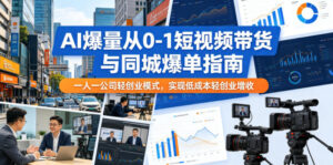 AI爆量从0-1短视频带货与同城爆单指南，一人一公司轻创业模式，实现低成本轻创业增收-川川创富网