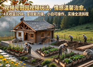视频号田园视频玩法，情感温馨治愈，4天收益3294，变现能力强，小白可操作，实操全流程拆解-川川创富网
