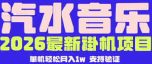 【汽水音乐挂G】26年最新玩法，全自动运行，可矩阵放大，月收5000-1W，独家技术【揭秘】-川川创富网