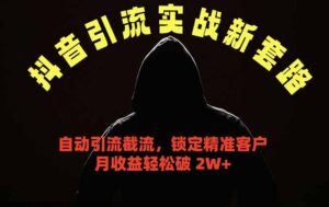 抖音引流实战新套路，挂机自动引流截流精准锁定客户，月收益破 2W+-川川创富网