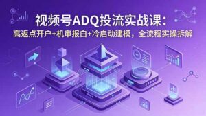 视频号ADQ投流实战课：高返点开户+机审报白+冷启动建模，全流程实操拆解-川川创富网