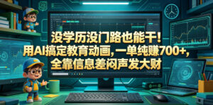 没学历没门路也能干！用AI搞定教育动画，一单纯賺700+，全靠信息差闷声发大财【揭秘】-川川创富网