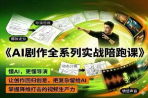 AI剧作全系列实战陪跑课，懂AI，更懂导演，让创作回归创意，把复杂留给AI，掌握降维打击的视频生产力-川川创富网