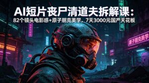 AI短片《丧尸清道夫》拆解课：82个镜头电影感+原子朋克美学，7天3000元国产天花板-川川创富网