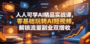 人人可学AI精品实战课，零基础玩转AI短视频，解锁流量副业双增收-川川创富网