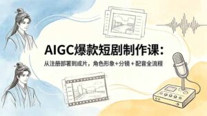 AIGC爆款短剧制作课：从注册部署到成片，角色形象+分镜+配音全流程-川川创富网