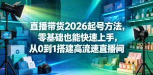 直播带货2026起号方法，零基础也能快速上手，从0到1搭建高流速直播间-川川创富网