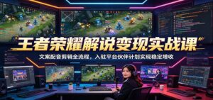 王者荣耀解说变现实战课：文案配音剪辑全流程，入驻平台伙伴计划实现稳定增收-川川创富网
