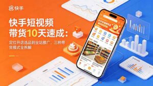 快手短视频带货10天速成：定位开店选品到全站推广，三种带货模式全拆解-川川创富网