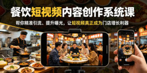 餐饮短视频内容创作系统课，帮你精准引流、提升曝光，让短视频真正成为门店增长利器-川川创富网