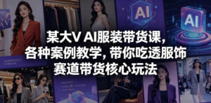 某大V AI服装带货课，各种案例教学，带你吃透服饰赛道带货核心玩法-川川创富网