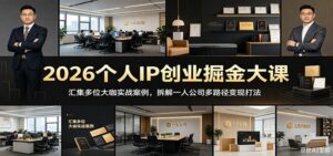 2026个人IP创业掘金大课：汇集多位大咖实战案例，拆解一人公司多路径变现打法-川川创富网